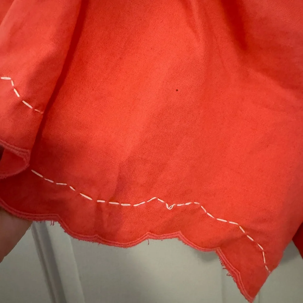 NWOT By Anthropologie Coral Linen Double Waistband Shorts size M - Picture 4 of 12